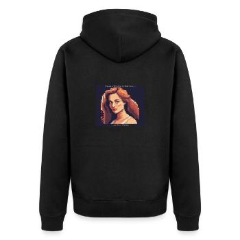 Digitale Kunst - Unisex Premium Bio Zip Hoodie - Schwarz - Hinten - Nico (187cm)