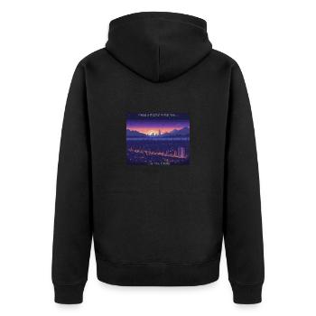 Artiste rétro - Veste à capuche bio Premium Unisexe - noir - Dos - Nico (187cm)