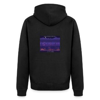 Art - Unisex Premium Organic Zip Hoodie - black - Back - Nico (187cm)