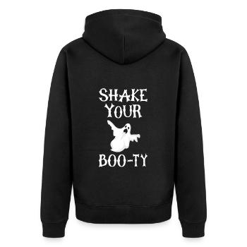 Halloween Party Ghost Ghost Shake yor boo-ty - Veste à capuche bio Premium Unisexe - noir - Dos - Nico (187cm)