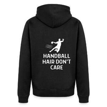 Un joueur de handball de handball dit cadeau - Veste à capuche bio Premium Unisexe - noir - Dos - Nico (187cm)