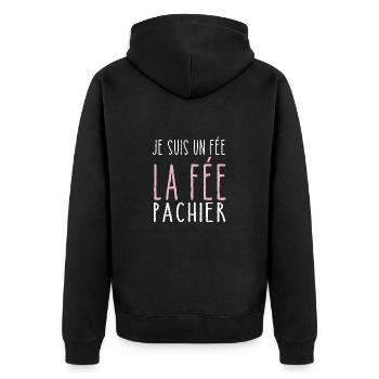 Je Suis Une Fee La Fee Pachier Humour Cadeau - Veste à capuche bio Premium Unisexe - noir - Dos - Nico (187cm)