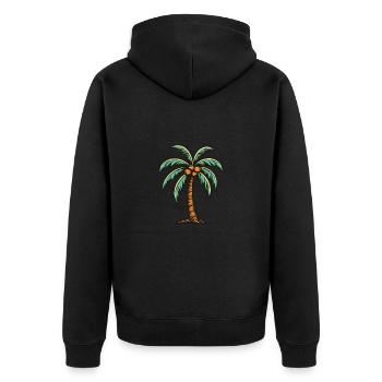 Icône de palmier - Veste à capuche bio Premium Unisexe - noir - Dos - Nico (187cm)