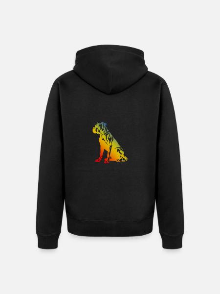 Boxer Hund - Unisex Premium Bio Zip Hoodie - Schwarz