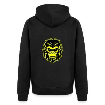 Icône de portrait de tête de singe - Veste à capuche bio Premium Unisexe - noir - Dos - Nico (187cm)