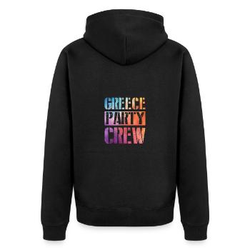 Greece Party Crew - Unisex Premium Organic Zip Hoodie - black - Back - Nico (187cm)