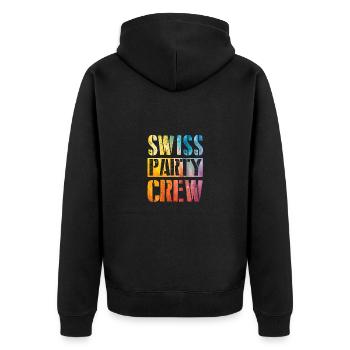 Swiss Party Crew Suisse - Veste à capuche bio Premium Unisexe - noir - Dos - Nico (187cm)