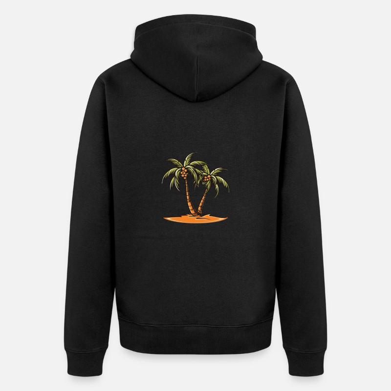 Vacances Palm Island - Veste à capuche bio Premium Unisexe - noir