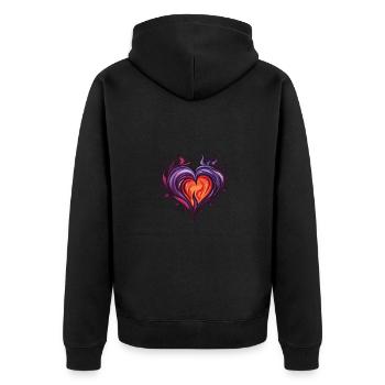 Cœur Flamme Feu Amour - Veste à capuche bio Premium Unisexe - noir - Dos - Nico (187cm)