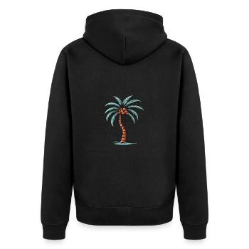 Icône de palmier - Veste à capuche bio Premium Unisexe - noir - Dos - Nico (187cm)
