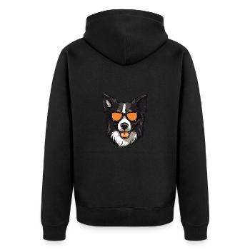 Border Collie Chien Hipster Cool Party - Veste à capuche bio Premium Unisexe - noir - Dos - Nico (187cm)