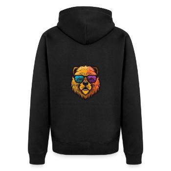 Chow Chow Chien Hipster Cool Party - Veste à capuche bio Premium Unisexe - noir - Dos - Nico (187cm)