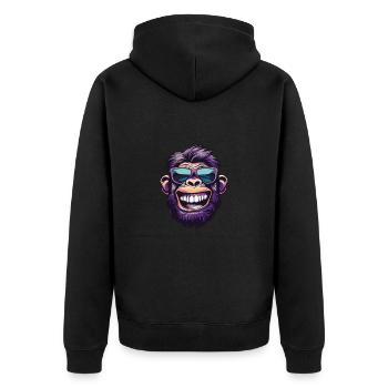 Tête de singe drôle de fête de singe - Veste à capuche bio Premium Unisexe - noir - Dos - Nico (187cm)