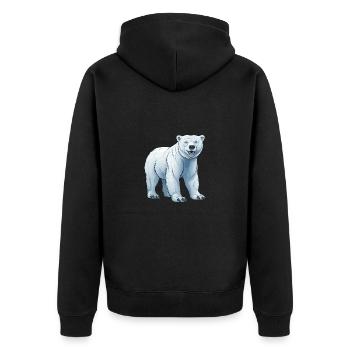 Polar Bear Animal Polar Bear - Unisex Premium Organic Zip Hoodie - black - Back - Nico (187cm)