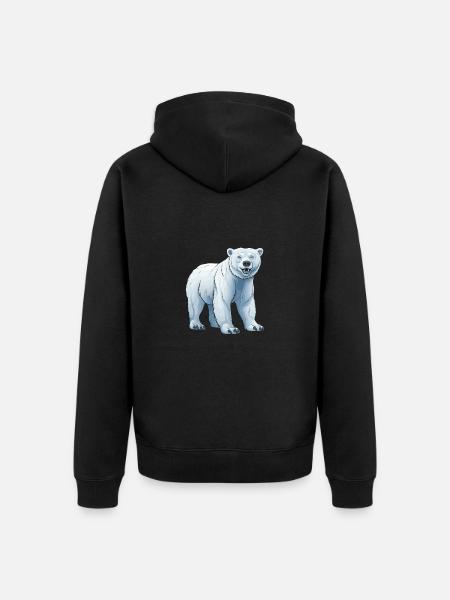 Eisbär Tier Polar bär - Unisex Premium Bio Zip Hoodie - Schwarz