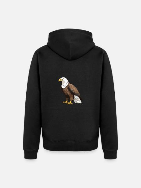 Eagle Animal - Unisex Premium Organic Zip Hoodie - black