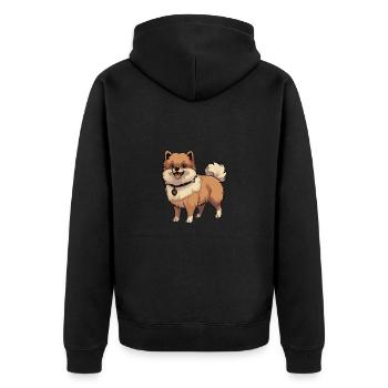 Chien de Poméranie - Veste à capuche bio Premium Unisexe - noir - Dos - Nico (187cm)