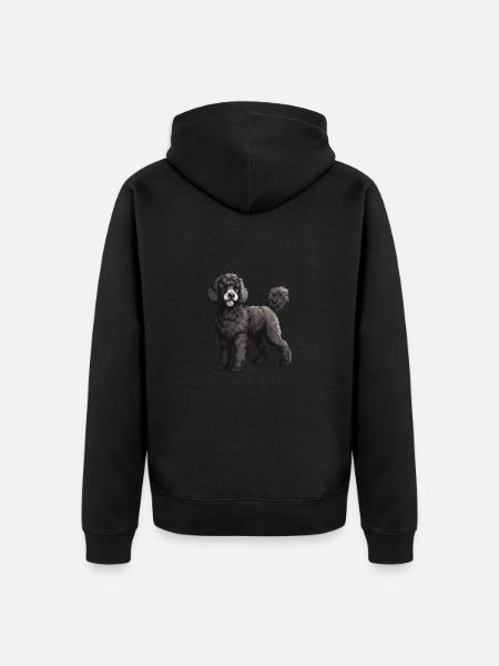 Pudel Hund Tier - Unisex Premium Bio Zip Hoodie - Schwarz