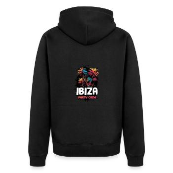 Ibiza Party Crew - Unisex Premium Organic Zip Hoodie - black - Back - Nico (187cm)