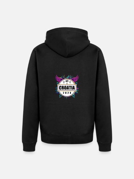 Croatia 2024 Team - Unisex Premium Organic Zip Hoodie - black