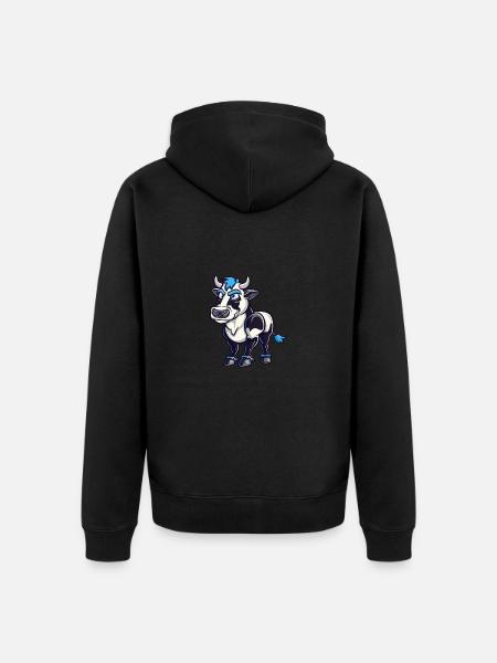 Cow Comic - Unisex Premium Organic Zip Hoodie - black
