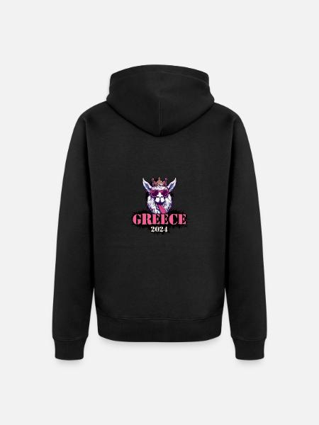 Greece 2024 Alpaka - Unisex Premium Bio Zip Hoodie - Schwarz