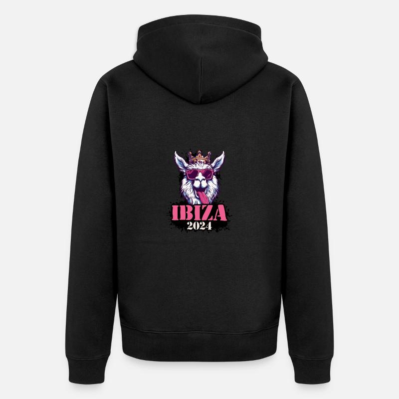 Ibiza 2024 Alpaga - Veste à capuche bio Premium Unisexe - noir