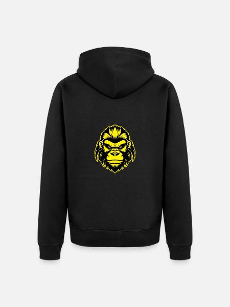 Gorilla Logo - Unisex Premium Organic Zip Hoodie - black