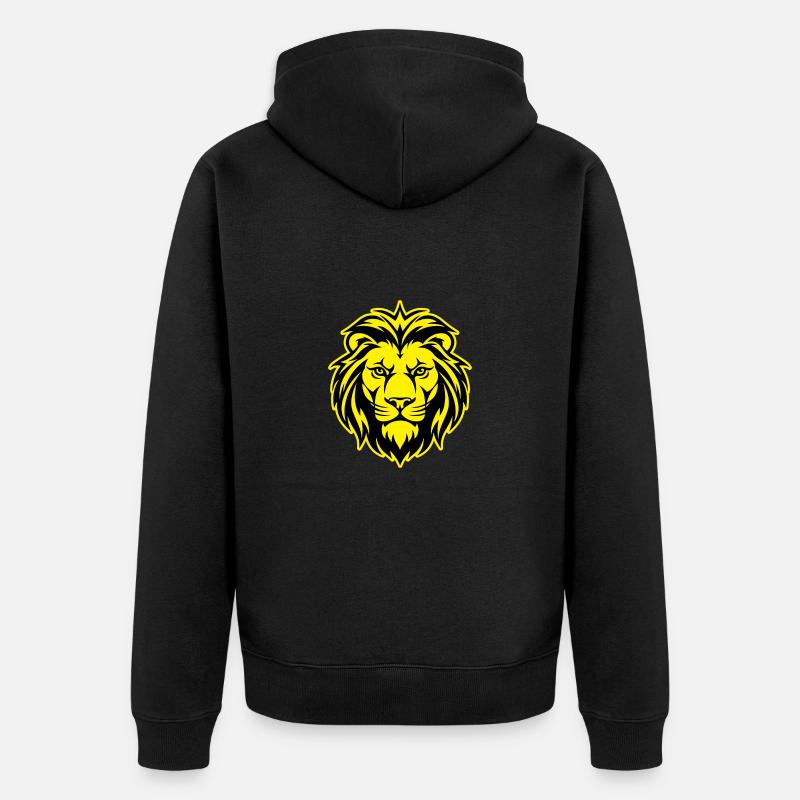 Portrait d’animal lion - Veste à capuche bio Premium Unisexe - noir