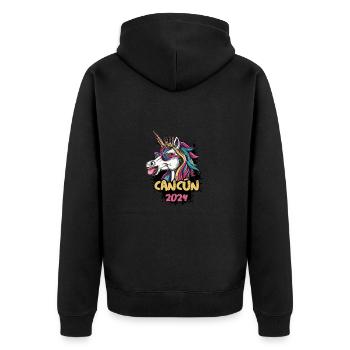 Cancun 2024 Licorne - Veste à capuche bio Premium Unisexe - noir - Dos - Nico (187cm)