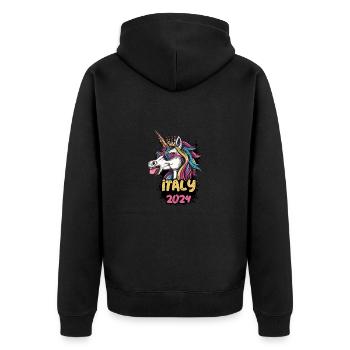 Italie 2024 Licorne - Veste à capuche bio Premium Unisexe - noir - Dos - Nico (187cm)