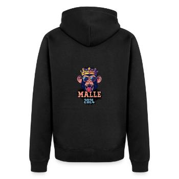 Malle 2024 Singe de fête - Veste à capuche bio Premium Unisexe - noir - Dos - Nico (187cm)