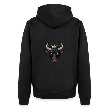 Taureau Portrait Animal Taureau Tête Couronne - Veste à capuche bio Premium Unisexe - noir - Dos - Nico (187cm)