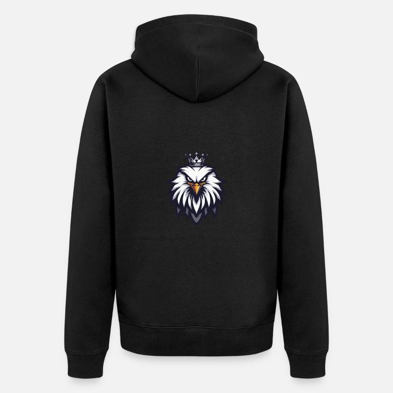 Couronne de tête d’aigle - Veste à capuche bio Premium Unisexe - noir