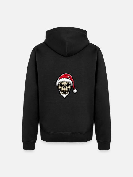 Santa Claus Skull - Unisex Premium Organic Zip Hoodie - black