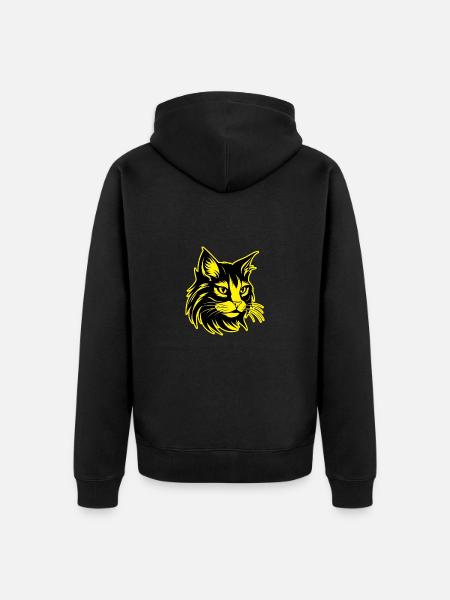 Cat Animal Portrait - Unisex Premium Organic Zip Hoodie - black