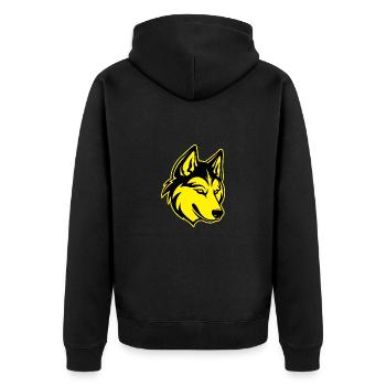 Portrait d’animal de chien husky - Veste à capuche bio Premium Unisexe - noir - Dos - Nico (187cm)