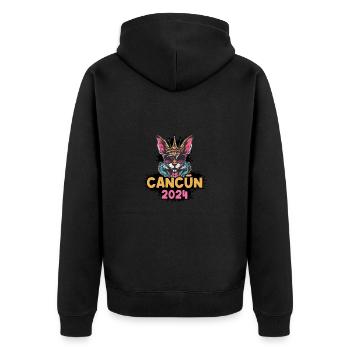 Cancun 2024 Bunny - Unisex Premium Organic Zip Hoodie - black - Back - Nico (187cm)