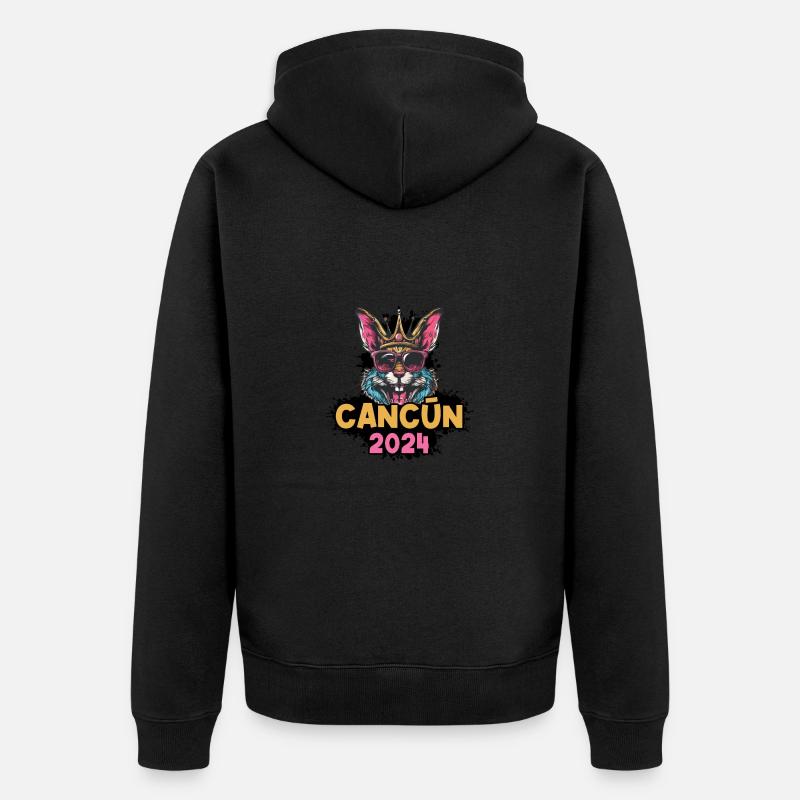 Cancun 2024 Hase - Unisex Premium Bio Zip Hoodie - Schwarz