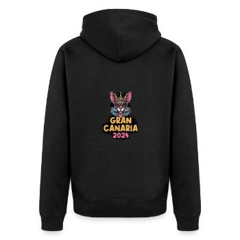 Gran Canaria 2024 Bunny - Unisex Premium Organic Zip Hoodie - black - Back - Nico (187cm)