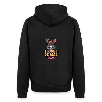 Lloret De Mar 2024 Hare - Unisex Premium Organic Zip Hoodie - black - Back - Nico (187cm)
