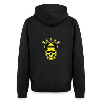 Crâne Roi Couronne Squelette - Veste à capuche bio Premium Unisexe - noir - Dos - Nico (187cm)