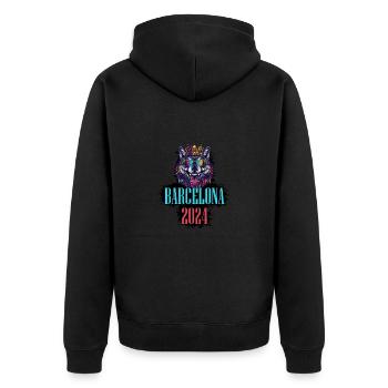 Barcelone 2024 Vacances Wolf - Veste à capuche bio Premium Unisexe - noir - Dos - Nico (187cm)