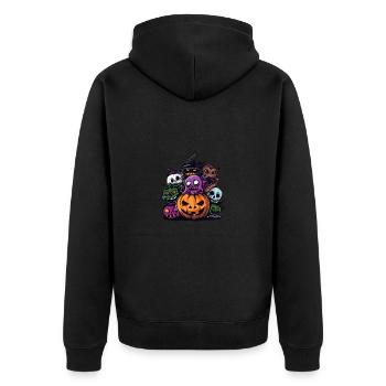 Halloween Party Figuren - Unisex Premium Bio Zip Hoodie - Schwarz - Hinten - Nico (187cm)