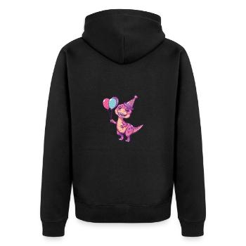 dinosaure t-rex anniversaire bébé - Veste à capuche bio Premium Unisexe - noir - Dos - Nico (187cm)