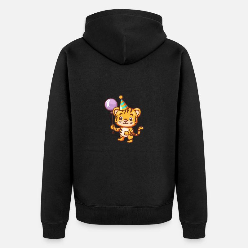 Tigre Anniversaire Bébé - Veste à capuche bio Premium Unisexe - noir