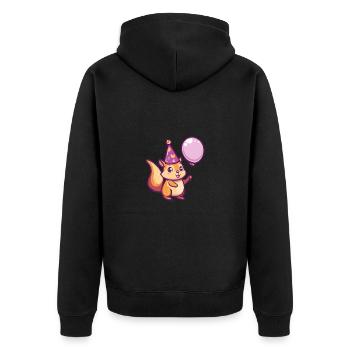 Écureuil Anniversaire Bébé - Veste à capuche bio Premium Unisexe - noir - Dos - Nico (187cm)