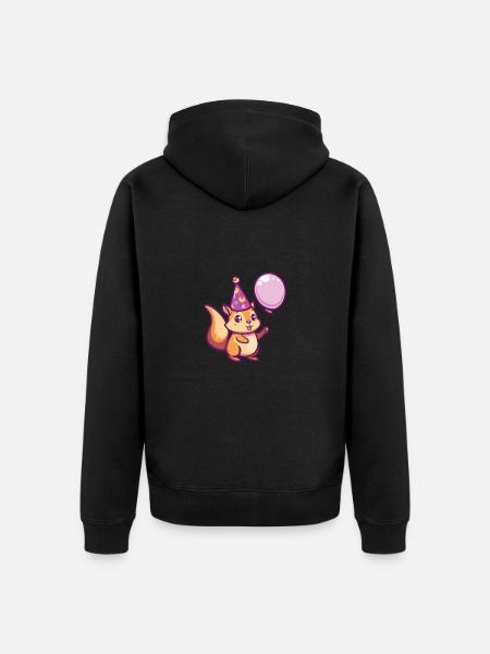 Squirrel Birthday Baby - Unisex Premium Organic Zip Hoodie - black