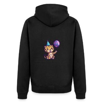 Bébé d’anniversaire léopard - Veste à capuche bio Premium Unisexe - noir - Dos - Nico (187cm)