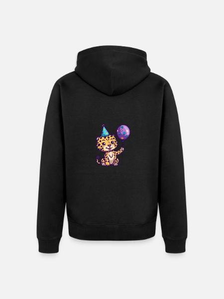 Bébé d’anniversaire léopard - Veste à capuche bio Premium Unisexe - noir
